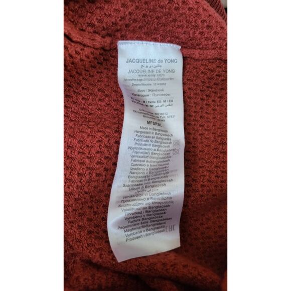 Jacqueline De Yong Women Burnt Orange Sweater Size Medium - Picture 11 of 13